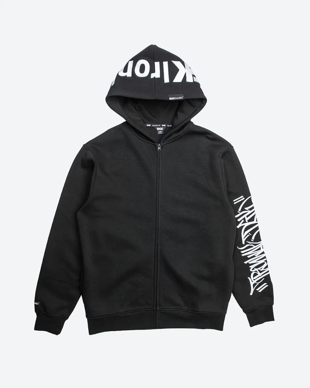 Dirty Ghetto Kids DGK x Ironlak Tag Zip-Up Embroidered Hooded Fleece| Hoodies & Fleece