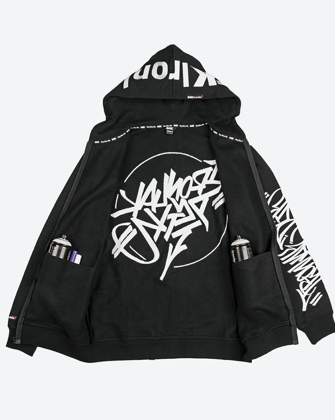 Dirty Ghetto Kids DGK x Ironlak Tag Zip-Up Embroidered Hooded Fleece| Hoodies & Fleece