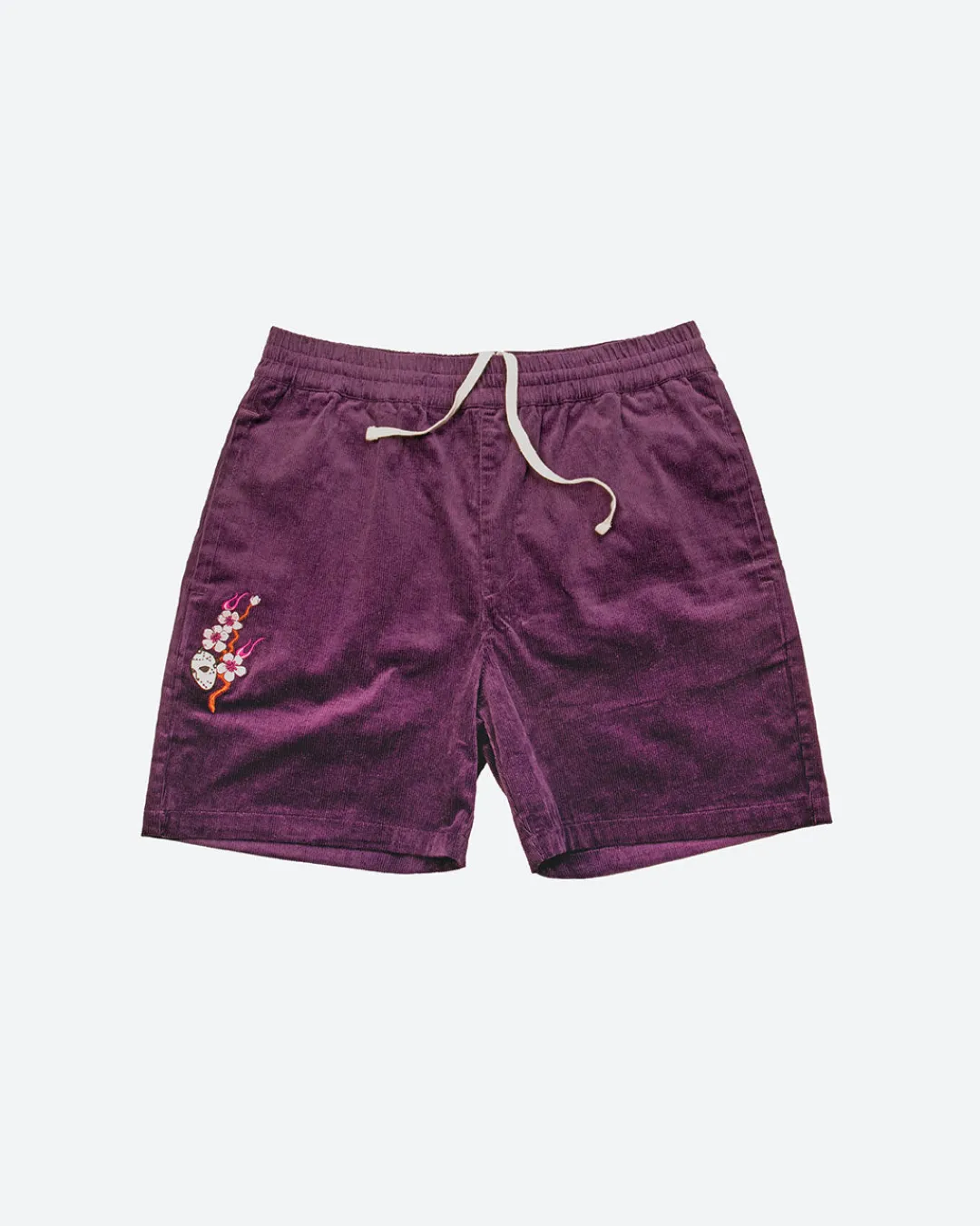 Dirty Ghetto Kids Fire Blossom Embroidered Corduroy Short| Bottoms