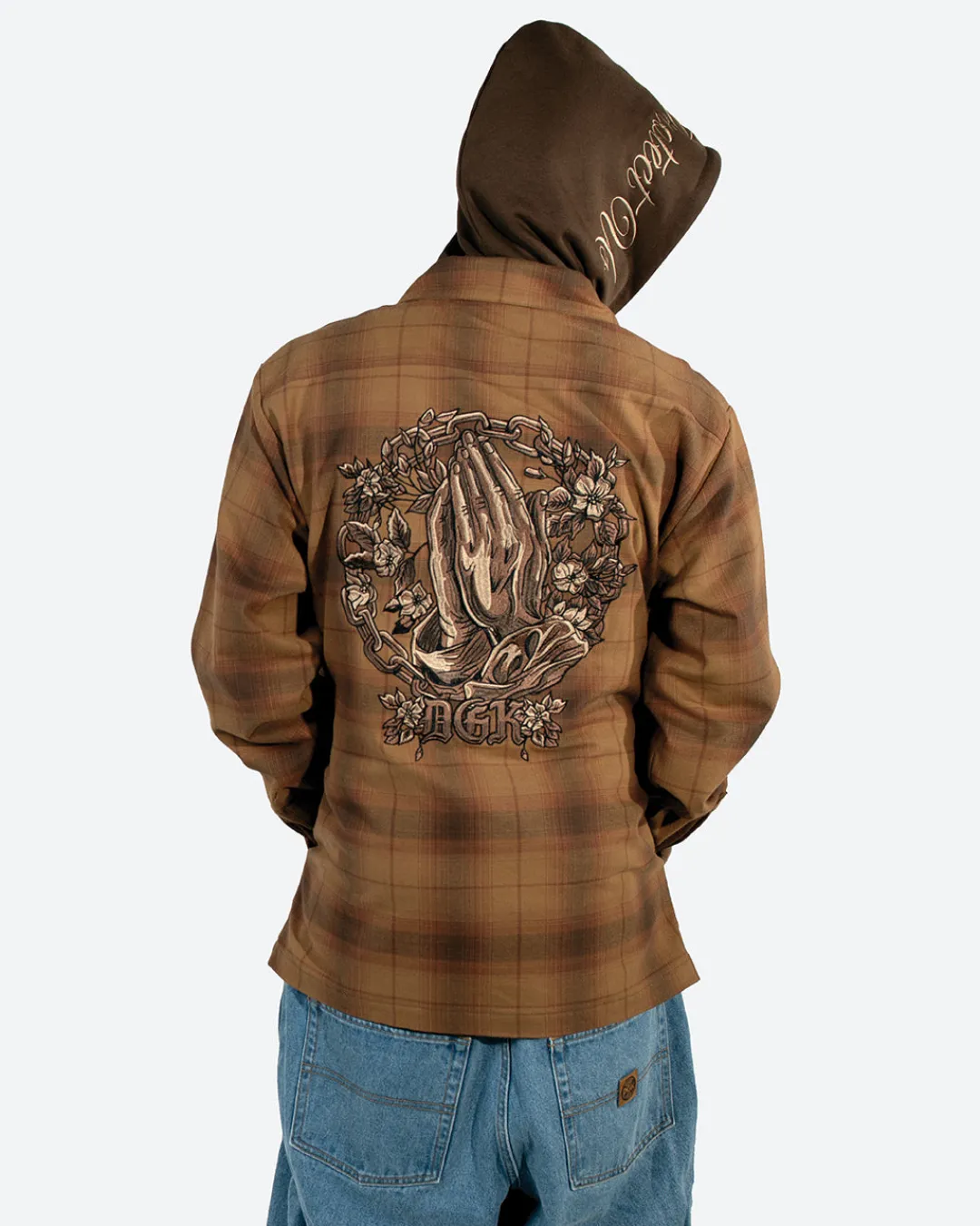 Dirty Ghetto Kids In Chains Embroidered Flannel Shacket| Jackets
