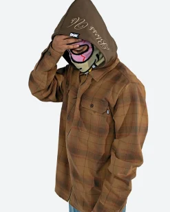 Dirty Ghetto Kids In Chains Embroidered Flannel Shacket| Jackets