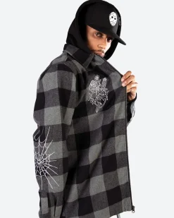 Dirty Ghetto Kids Monterey Embroidered Flannel Shacket| Jackets