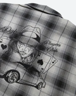 Dirty Ghetto Kids Players Club Embroidered Flannel Shirt| Tops