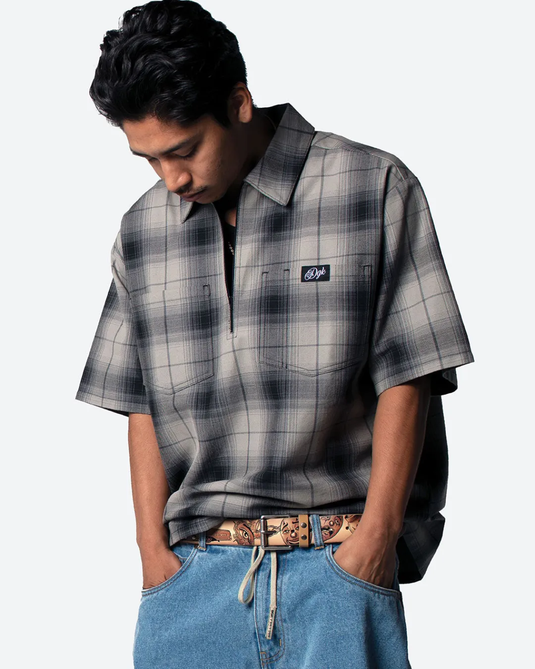 Dirty Ghetto Kids Players Club Embroidered Flannel Shirt| Tops